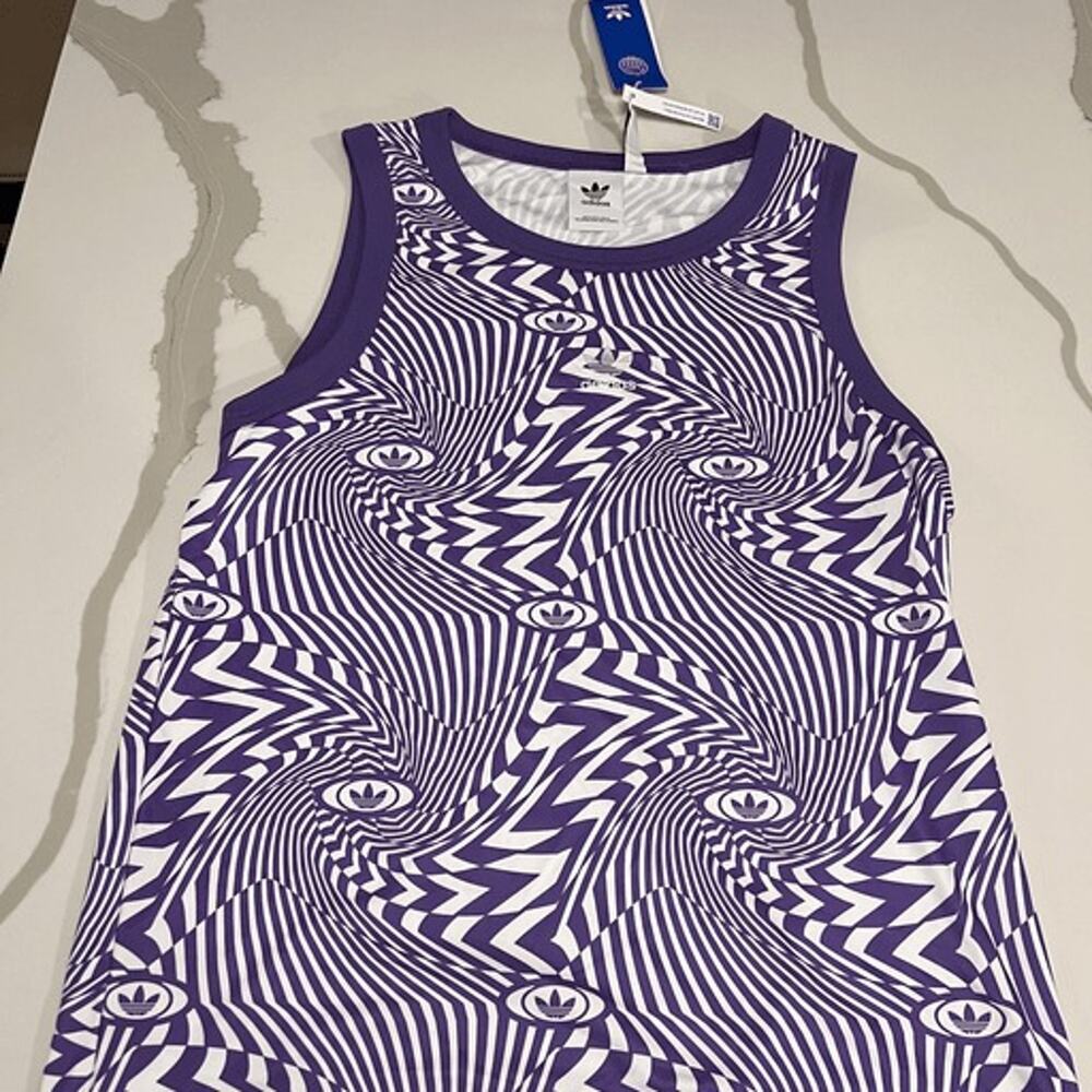 NWT Adidas Tank Top Purple White Multicolor